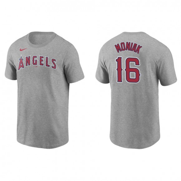 Mickey Moniak Men's Los Angeles Angels Mike Trout Nike Gray Name & Number T-Shirt