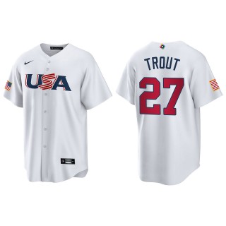 Mike Trout Men's USA Baseball White 2023 World Baseball Classic Replica Jersey