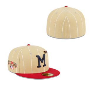 Milwaukee Braves Pinstripe 59FIFTY Fitted Hat