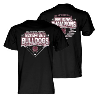 Mississippi State 2021 NCAA Men's Baseball College World Series Champions Schedule T-Shirt Black