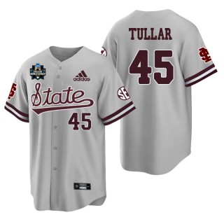 Mississippi State Cameron Tullar Gray 2021 College World Series Champions College Baseball Jersey