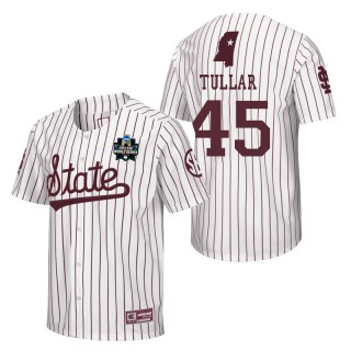 Mississippi State Cameron Tullar White 2021 College World Series Champions Pinstripe Baseball Jersey