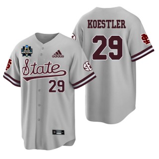 Mississippi State Carlisle Koestler Gray 2021 College World Series Champions College Baseball Jersey