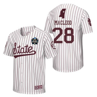 Mississippi State Christian MacLeod White 2021 College World Series Champions Pinstripe Baseball Jersey