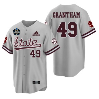 Mississippi State Corbin Grantham Gray 2021 College World Series Champions College Baseball Jersey