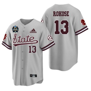 Mississippi State Davis Rokose Gray 2021 College World Series Champions College Baseball Jersey