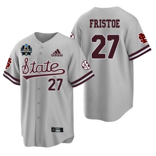 Mississippi State Jackson Fristoe Gray 2021 College World Series Champions College Baseball Jersey