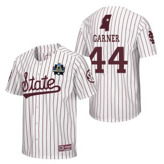 Mississippi State Kace Garner White 2021 College World Series Champions Pinstripe Baseball Jersey