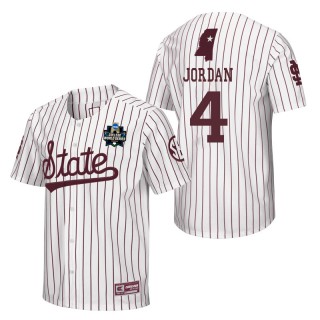 Mississippi State Rowdey Jordan White 2021 College World Series Champions Pinstripe Baseball Jersey