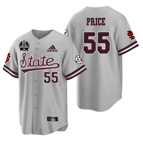 Mississippi State Spencer Price Gray 2021 College World Series Champions College Baseball Jersey