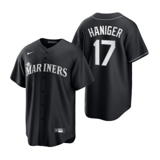 Mitch Haniger Mariners Nike Black White 2021 All Black Fashion Replica Jersey