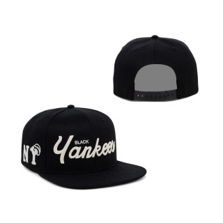 NLB New York Black Yankees Rings & Crwns Black Snapback Hat