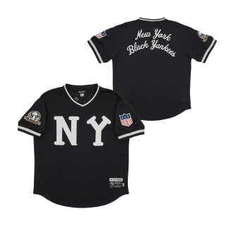 New York Black Yankees Mesh Replica V-Neck Jersey Black