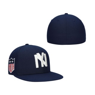 NLB New York Black Yankees Rings & Crwns Navy Team Fitted Hat