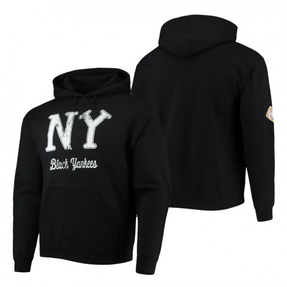 Men's New York Black Yankees Stitches Black Negro League Logo Pullover Hoodie