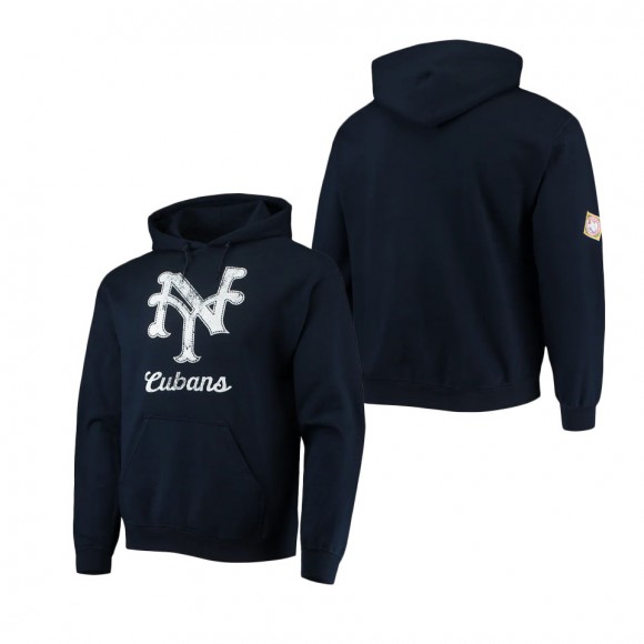 New York Cubans Stitches Negro League Logo Pullover Hoodie Navy