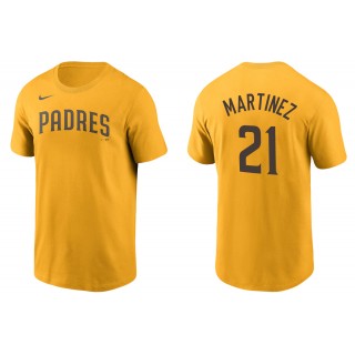 Men's San Diego Padres Nick Martinez Gold Name & Number T-Shirt