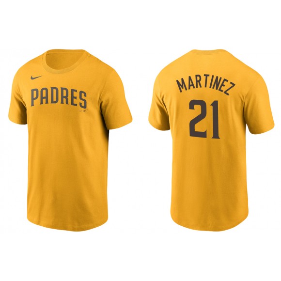 Men's San Diego Padres Nick Martinez Gold Name & Number T-Shirt