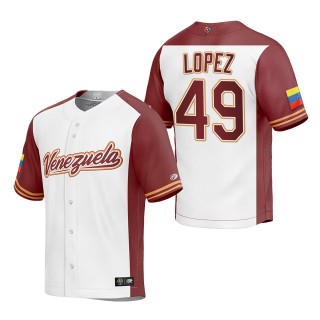 Pablo Lopez Men's Venezuela Baseball White 2023 World Baseball Classic Replica Jersey