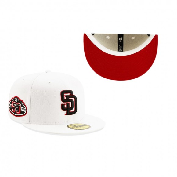 San Diego Padres White Red Undervisor 50th Anniversary Patch 59FIFTY Hat