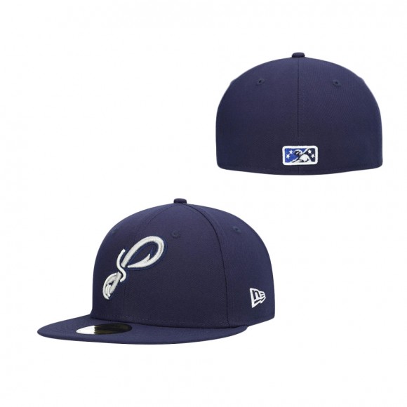 Pensacola Blue Wahoos Navy Authentic Collection Team Alternate 59FIFTY Fitted Hat