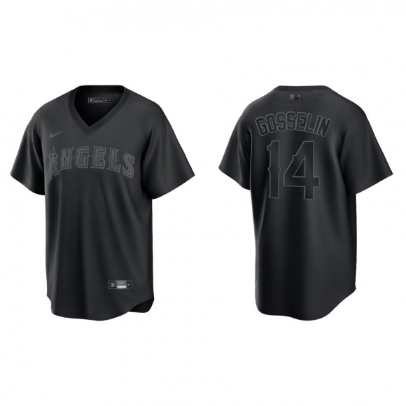 Phil Gosselin Men's Los Angeles Angels Black Pitch Black Fashion Replica Jersey