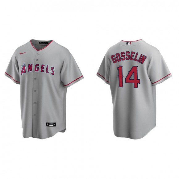 Men's Los Angeles Angels Phil Gosselin Gray Replica Road Jersey