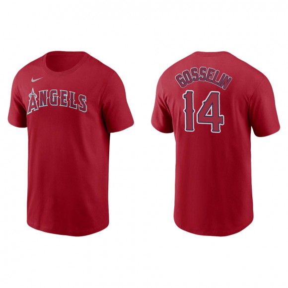 Men's Los Angeles Angels Phil Gosselin Red Name & Number T-Shirt