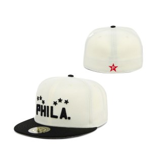 NLB Philadelphia Stars Rings & Crwns Cream Black Team Fitted Hat