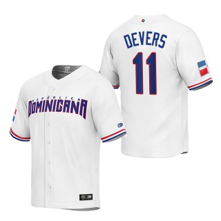 Rafael Devers Men's Dominican Republic Baseball White 2023 World Baseball Classic Replica Jersey