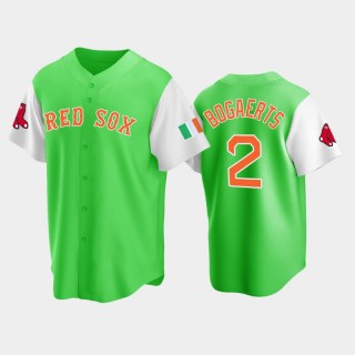 Men's Boston Red Sox #2 Xander Bogaerts 2022 Irish Heritage Green Replica Jersey