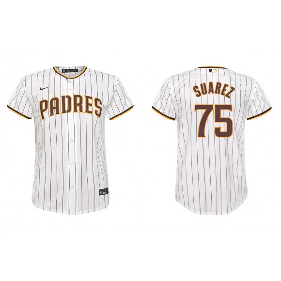 Youth San Diego Padres Robert Suarez White Replica Home Jersey