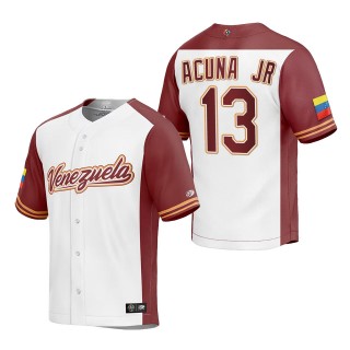 Ronald Acuna Jr. Men's Venezuela Baseball White 2023 World Baseball Classic Replica Jersey