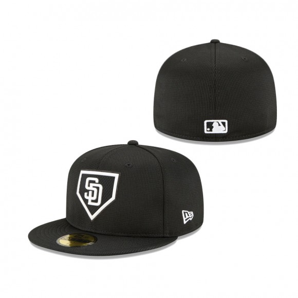 Men's San Diego Padres Black 2022 Clubhouse 59FIFTY Fitted Hat