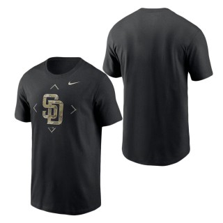 Men's San Diego Padres Black Camo Logo T-Shirt