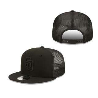 Men's San Diego Padres Blackout Trucker 9FIFTY Snapback Hat