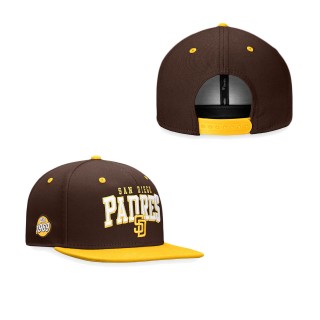 Men's San Diego Padres Brown Gold Iconic Lock Up Snapback Hat