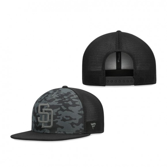 San Diego Padres Camo Mesh Snapback Hat Black