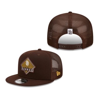 San Diego Padres Camper Trucker Snapback Hat Brown