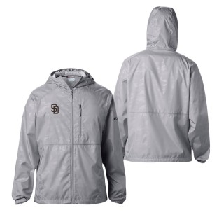 Men's San Diego Padres Columbia Gray Camo Flash Forward Full-Zip Team Logo Windbreaker Jacket