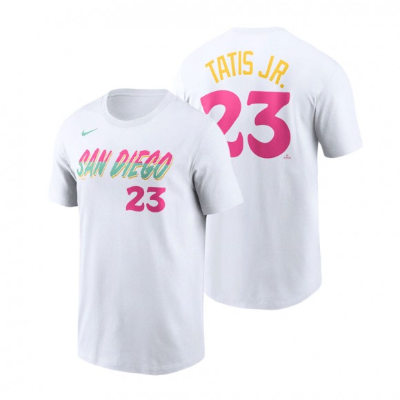 Men's San Diego Padres Fernando Tatis Jr. White 2022 City Connect Name & Number T-Shirt