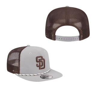 Men's San Diego Padres Gray Golfer Green Undervisor 9FIFTY Snapback Hat