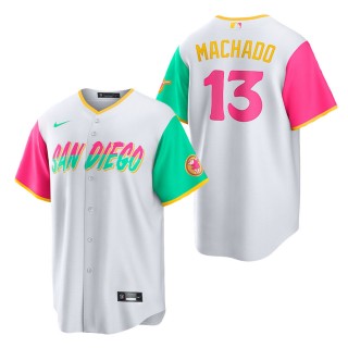 Men's San Diego Padres Manny Machado White 2022 City Connect Replica Player Jersey