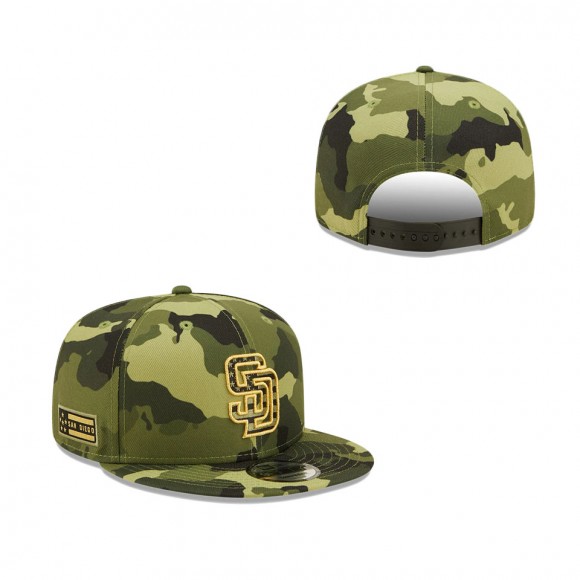 San Diego Padres New Era Camo 2022 Armed Forces Day 9FIFTY Snapback Adjustable Hat