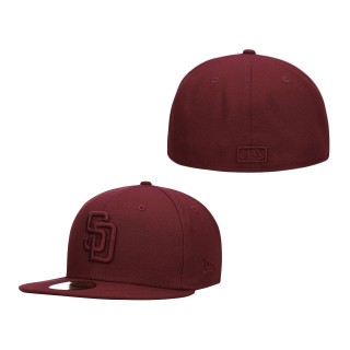 San Diego Padres Oxblood Tonal 59FIFTY Fitted Hat Maroon