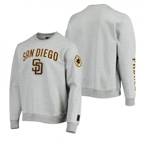 San Diego Padres Pro Standard Heathered Gray Stacked Logo Pullover Sweatshirt