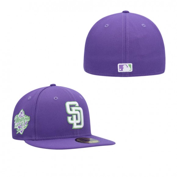 Men's San Diego Padres Purple Lime Side Patch 59FIFTY Fitted Hat