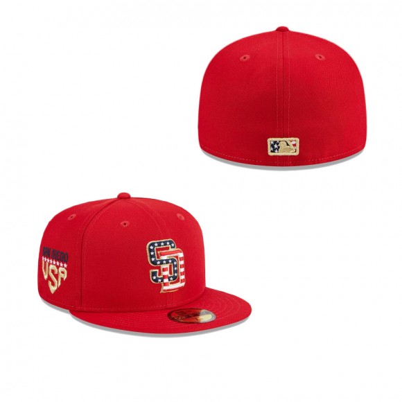 San Diego Padres Red 2023 Fourth of July 59FIFTY Fitted Hat