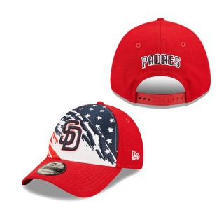 Men's San Diego Padres Red 2022 4th of July Independence Day 9FORTY Snapback Adjustable Hat