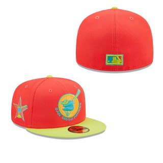 Men's San Diego Padres Red Neon Green Lava Highlighter Combo 59FIFTY Fitted Hat